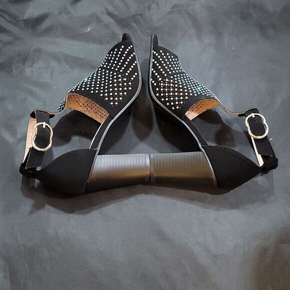 BRAND NEW FOREVER T-STRAP SHINY STUDDED EMBELLISHMENTS  OPEN TOE BOOTIE - Picture 12 of 16